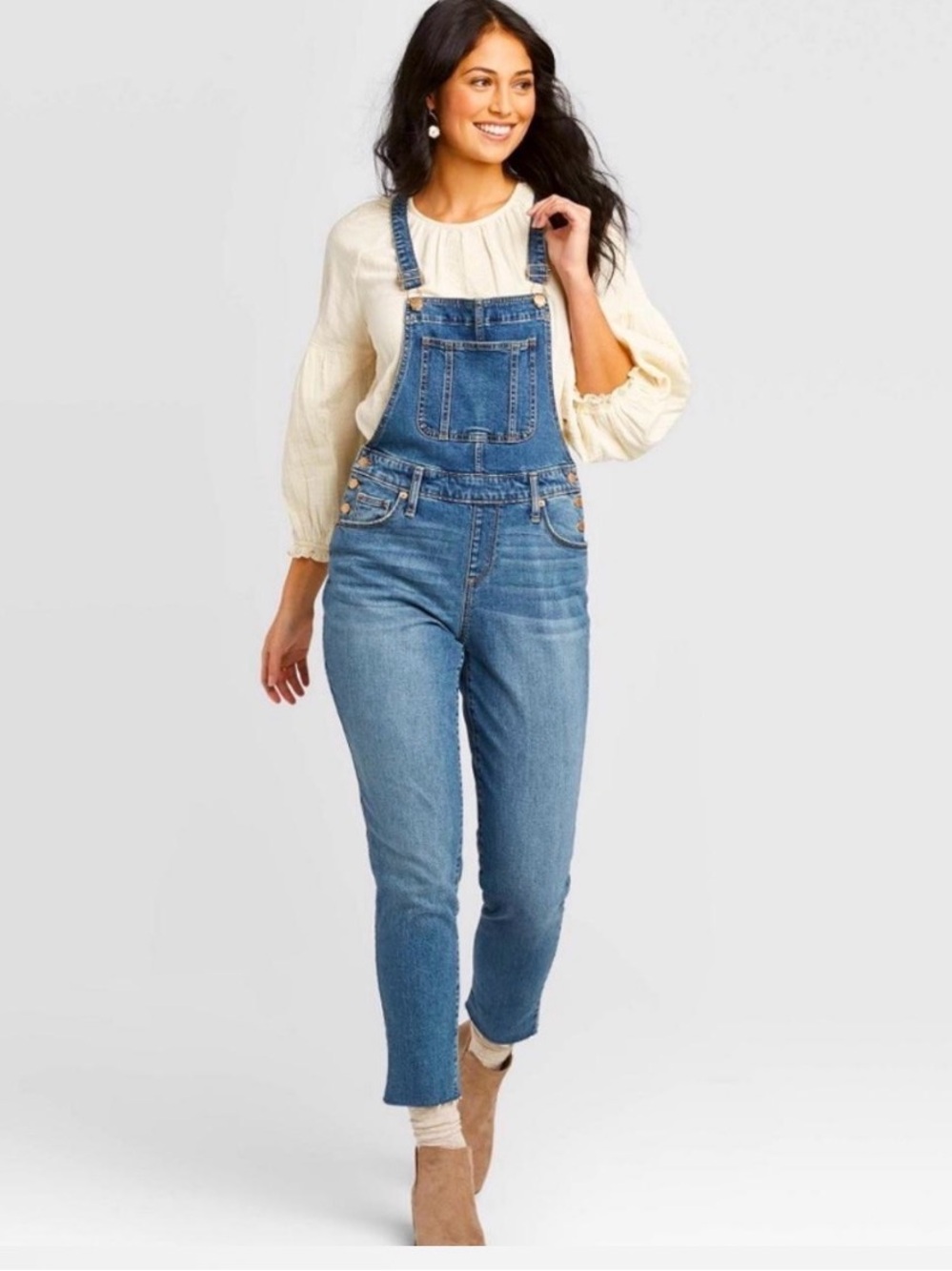 UEC Universal Thread Blue Denim Women's Overalls FRONT BIB 99% COTTON SZ 12